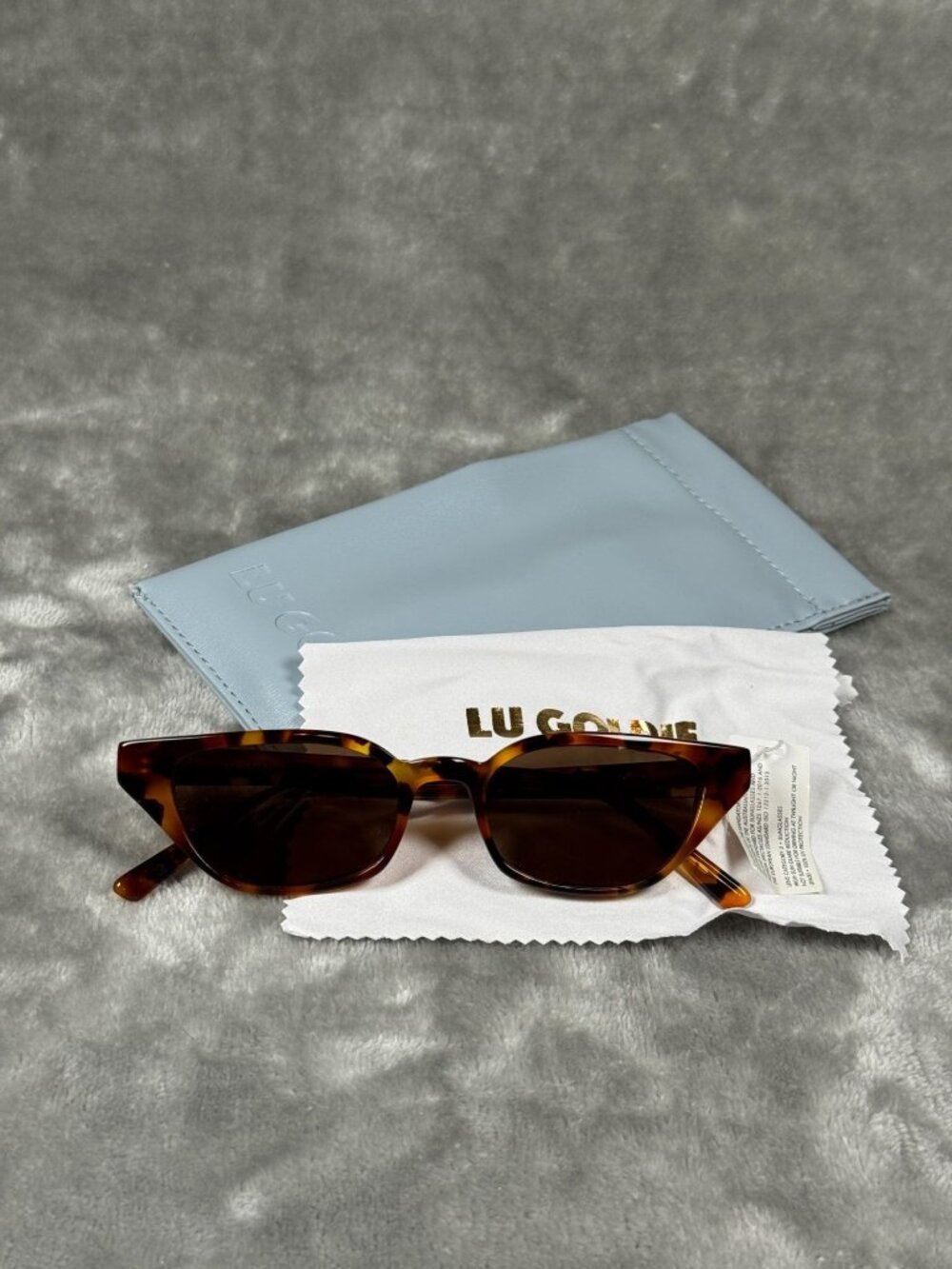 Lu Goldie Margaux Tortoise Sunglasses With Soft Case & Cleaning Cloth
